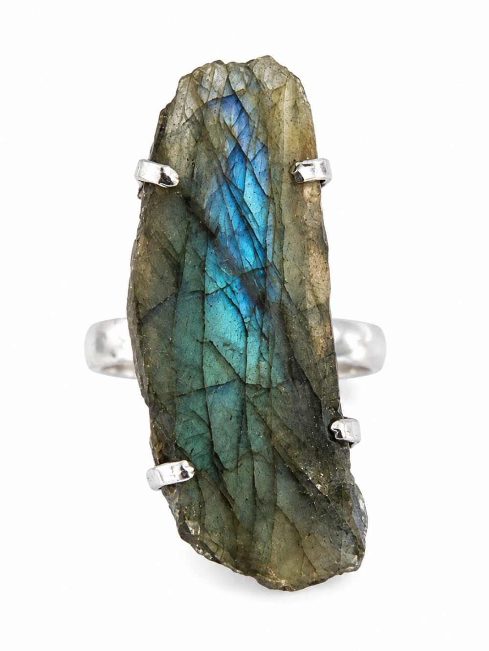 Genuine Labradorite Silver Plated Ring